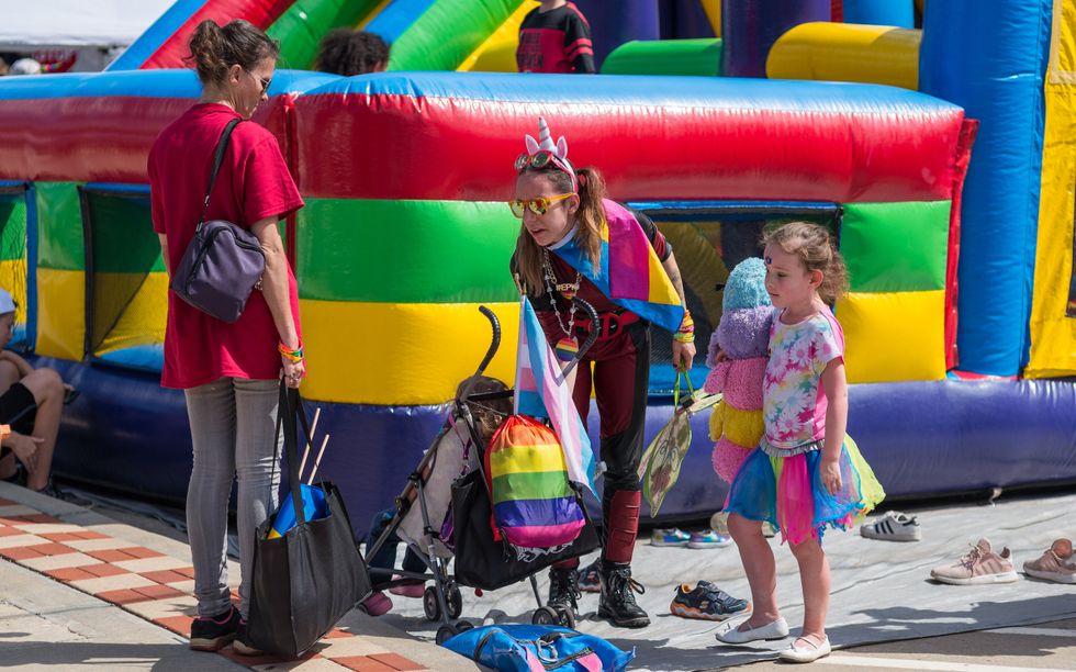 A family attending Missouri Pridefest