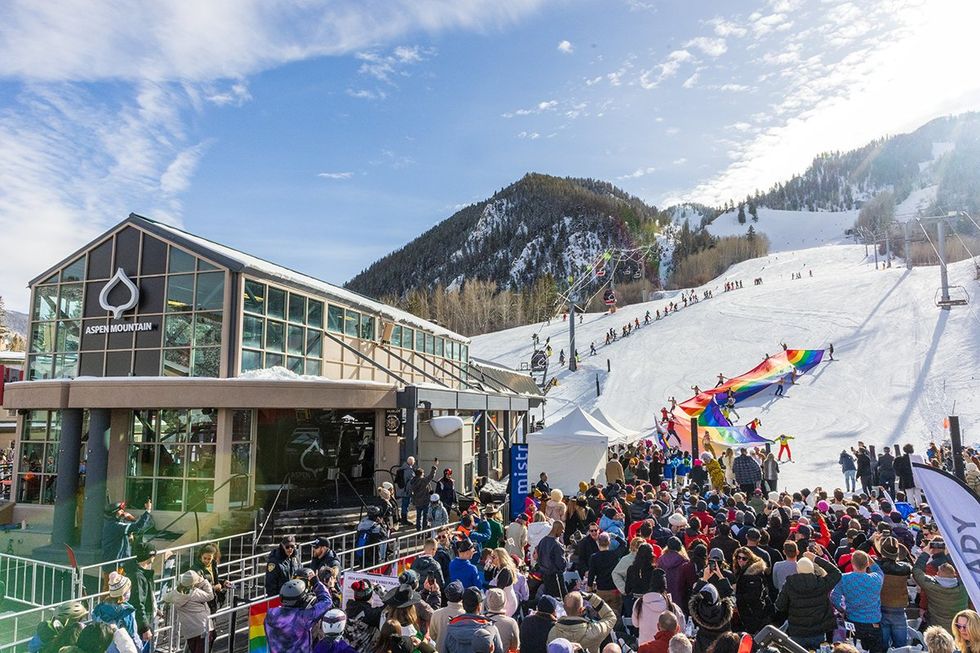 Aspen Gay Ski Week\u2019s Downhill Costume Competition at Gondola Plaza