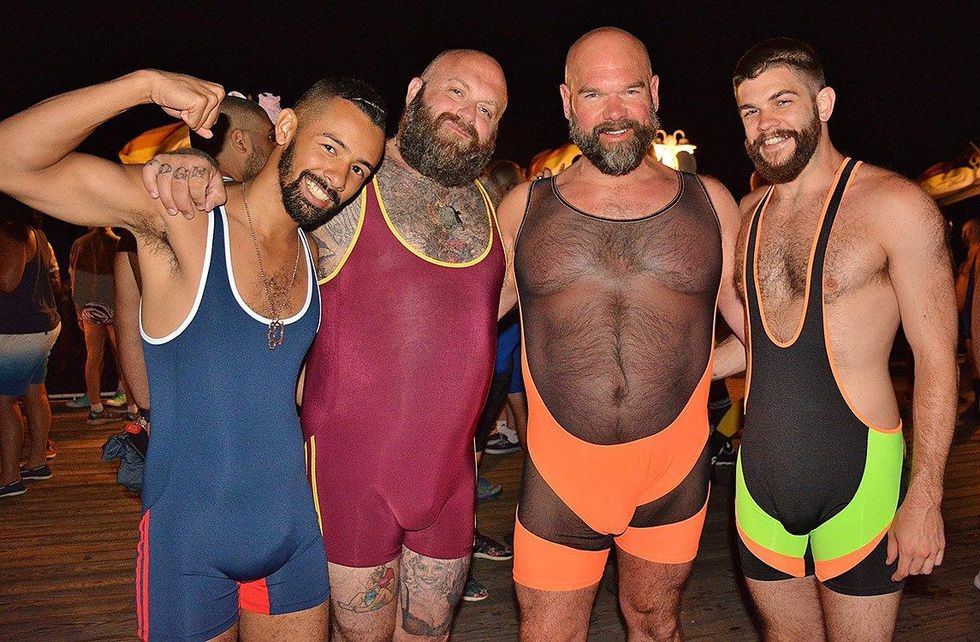 Woof Men in Singlets at Provincetown Bear Week