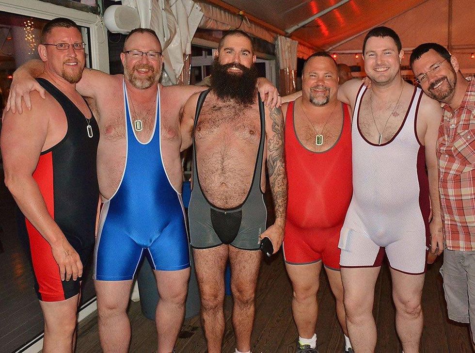 Woof Men in Singlets at Provincetown Bear Week