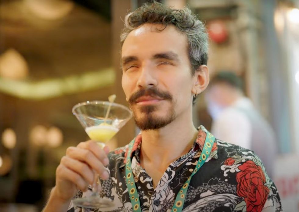 Blind gay traveler Henry Martinez features Greater Fort Lauderdale in his latest video - Henry Martinez enjoys a drink in Greater Fort Lauderdale