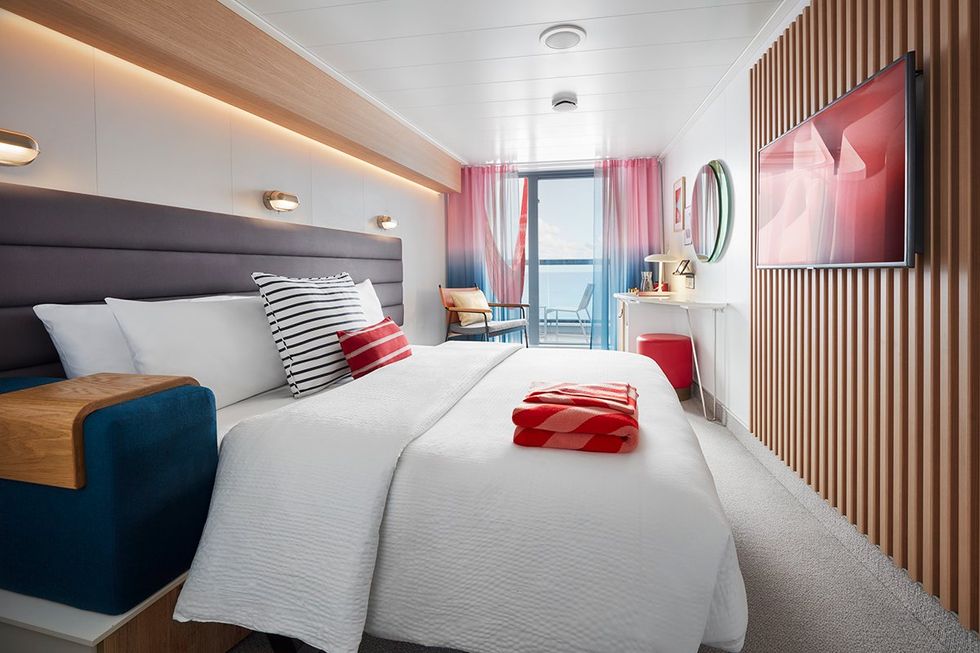 Cabins with private balconies, hammocks, and smart features make life at sea effortlessly stylish