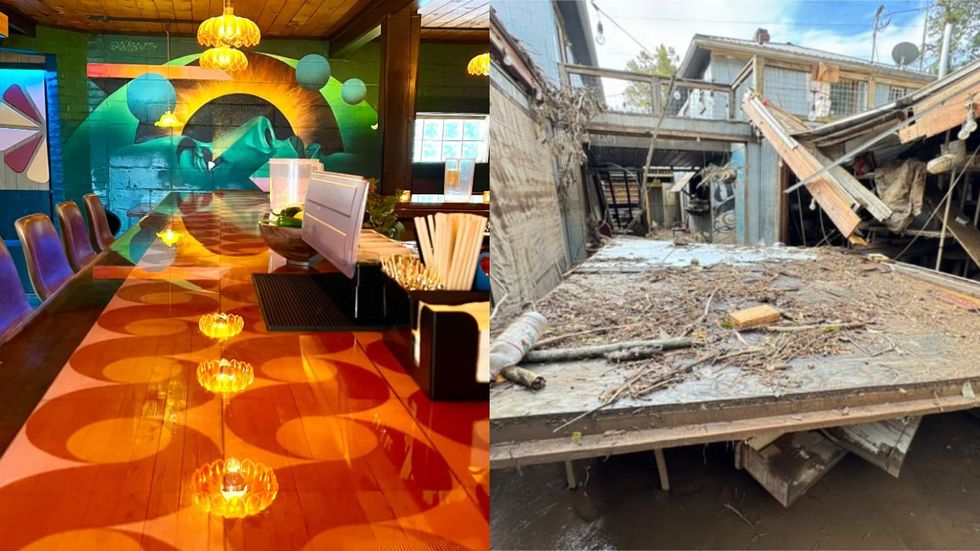 Day Trip LGBTQ+ nightclub before and after Hurricane Helene