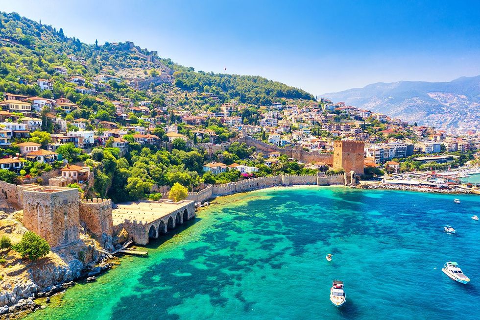 Kizil Kule (red tower) and fortress in Alanya, Turkey