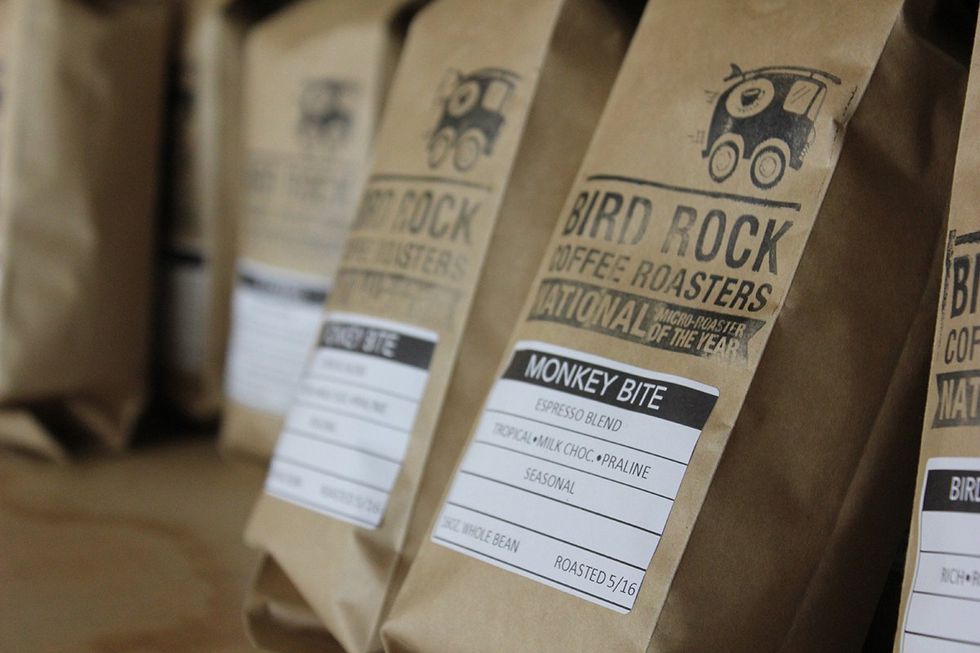 Locally roasted beans from Bird Rock Coffee