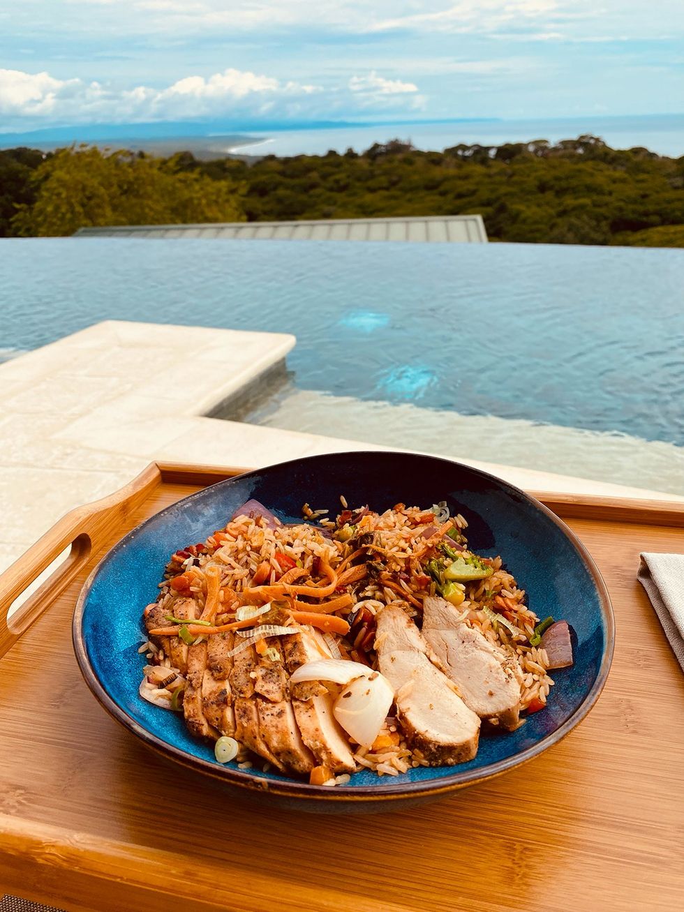 Peruvian Chaufa-Style Fried Rice with a view from the Hotel Three Sixty's Kua Kua Restaurant