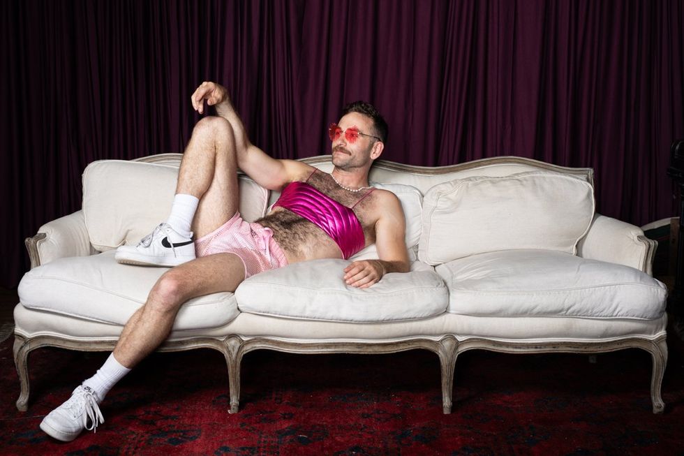 photo gallery Ron Amato queer couch portrait studio at Wilde Play House PTown Bear Week 2024 LGBTQ celebration