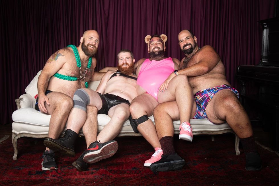 photo gallery Ron Amato queer couch portrait studio at Wilde Play House PTown Bear Week 2024 LGBTQ celebration