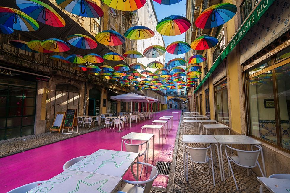 These are the safest countries for LGBTQ+ travelers this fall \u2013 Rua Nova do Carvalho or Pink Street in the Cais do Sodre neighborhood of Lisbon, Portugal