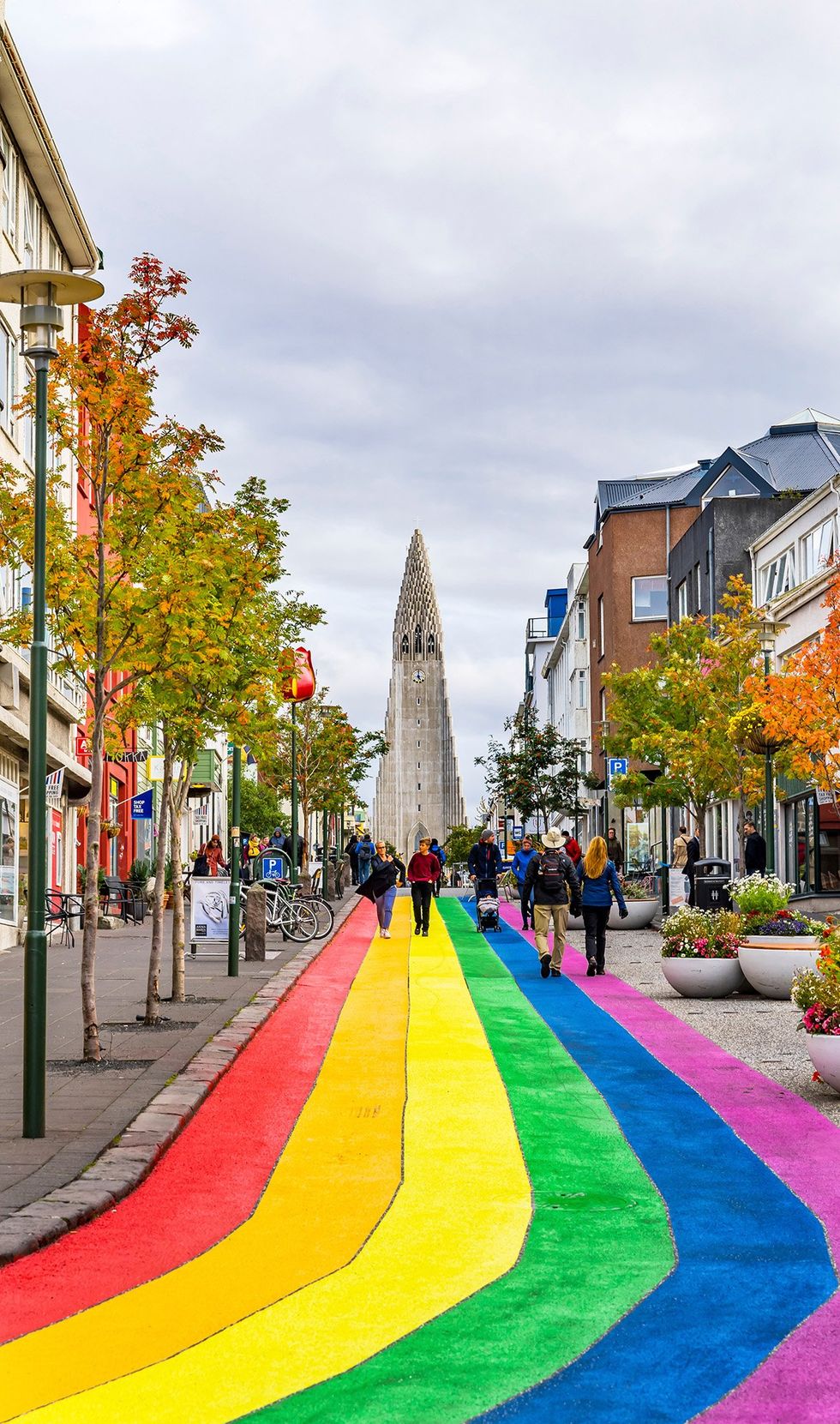 These are the safest countries for LGBTQ+ travelers this fall \u2013 The rainbow-colored Skolavordustigur street leading to the Hallgrimskirkja Lutheran church in Reykjav\u00edk, Iceland