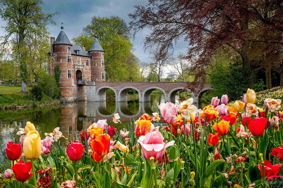 These are the safest countries for LGBTQ+ travelers this fall \u2013 Tulips in front of the Grand-Bigard castle in Dilbeek, Belgium