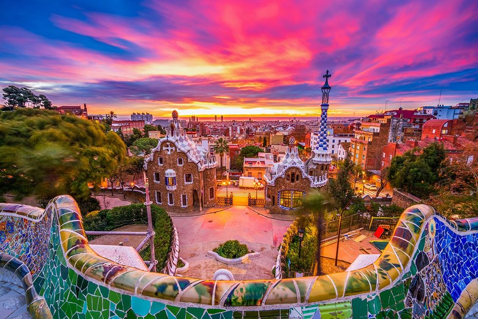 These are the safest countries for LGBTQ+ travelers this fall \u2013Gaudi\u2019s famed Park Guell at sunset in Barcelona, Spain