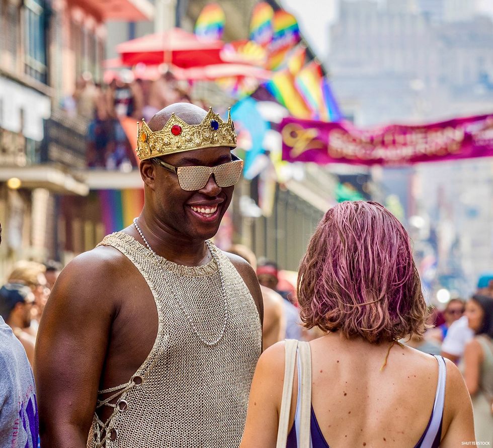 \u200bPeople celebrate in the streets during Southern Decadence in New Orleans. File photo.