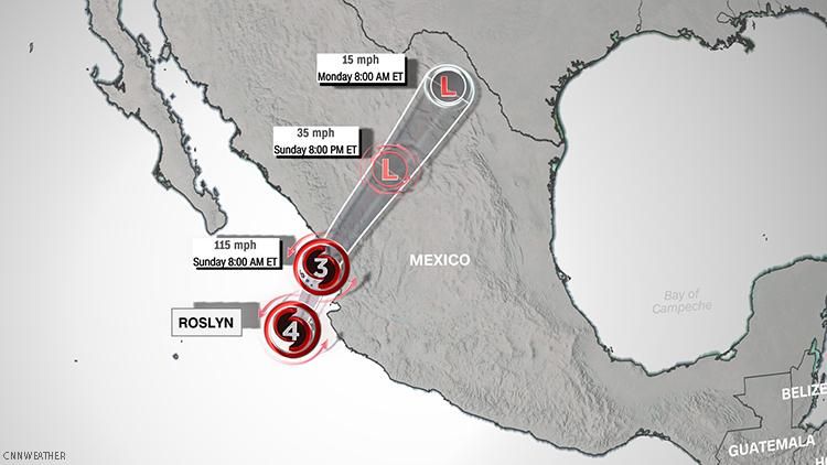 Hurricane Roslyn Grows to Category 4, Makes Landfall in Mexico